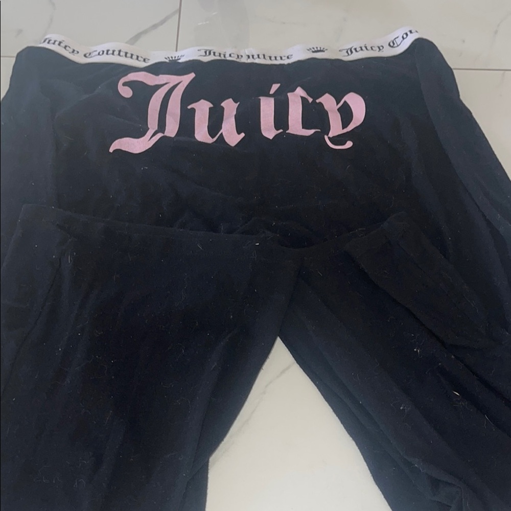 Juicy Couture Black Lounge Pants with Pink Logo